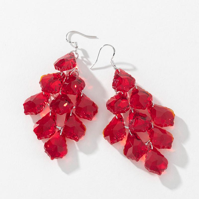 Pinkdudu Новые модные серьги-капли Super Flash, фиолетовые, с квадратными кристаллами, длинные серьги-капли на веревке, ярко-красные серьги для женщин, ювелирные изделия PD1004