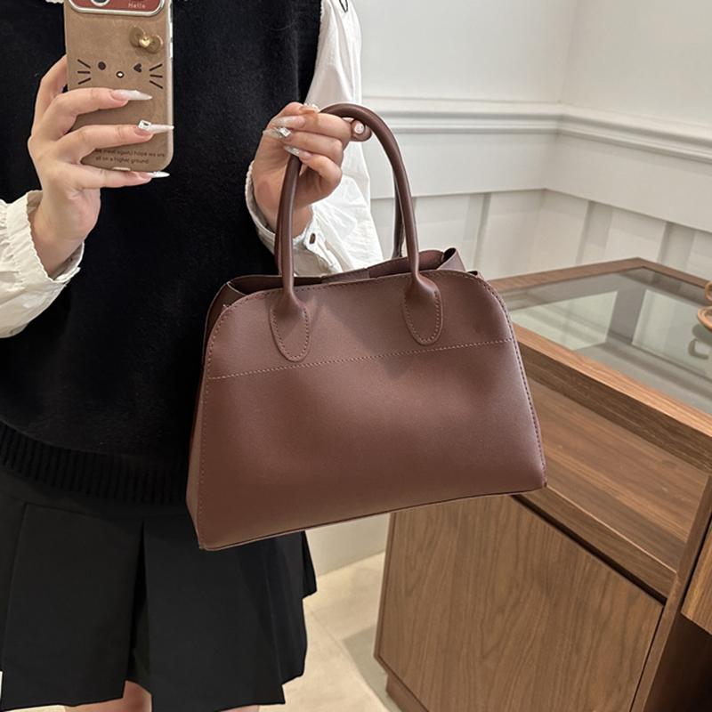 Red Color Large Size Women Handbags Retro Pure Color Shoulder Shopper Tote Bag Luxury Designer Handbags KTY