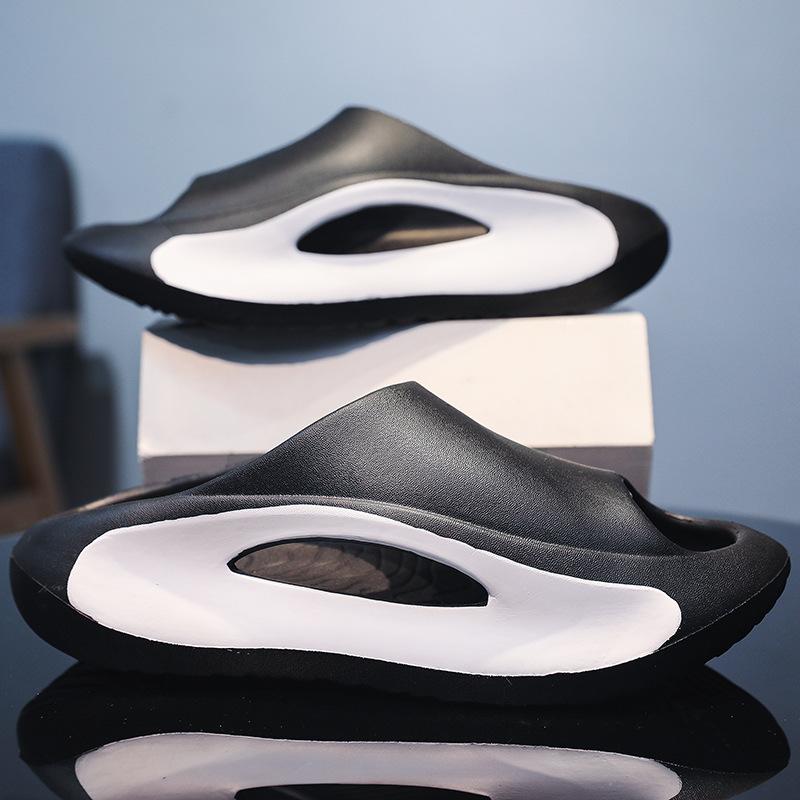 Летние шлёпанцы на толстой платформе, размер 47, мужские тапочки из мягкого материала Eva, полые сандалии унисекс, повседневные уличные пляжные тапочки