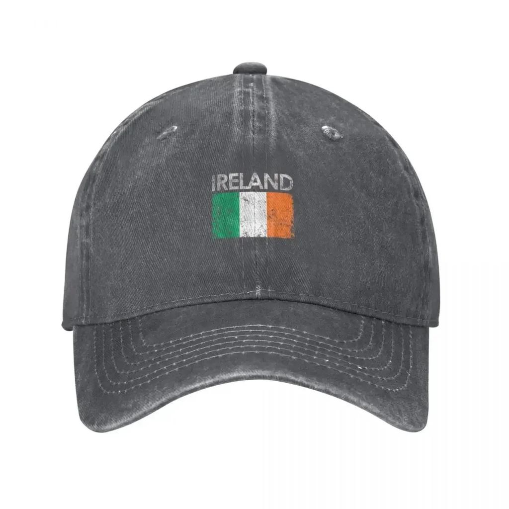 Ireland Irish Flag Vintage Baseball Cap Distressed Denim Adjustable Sun Protection Casual Hat Adult
