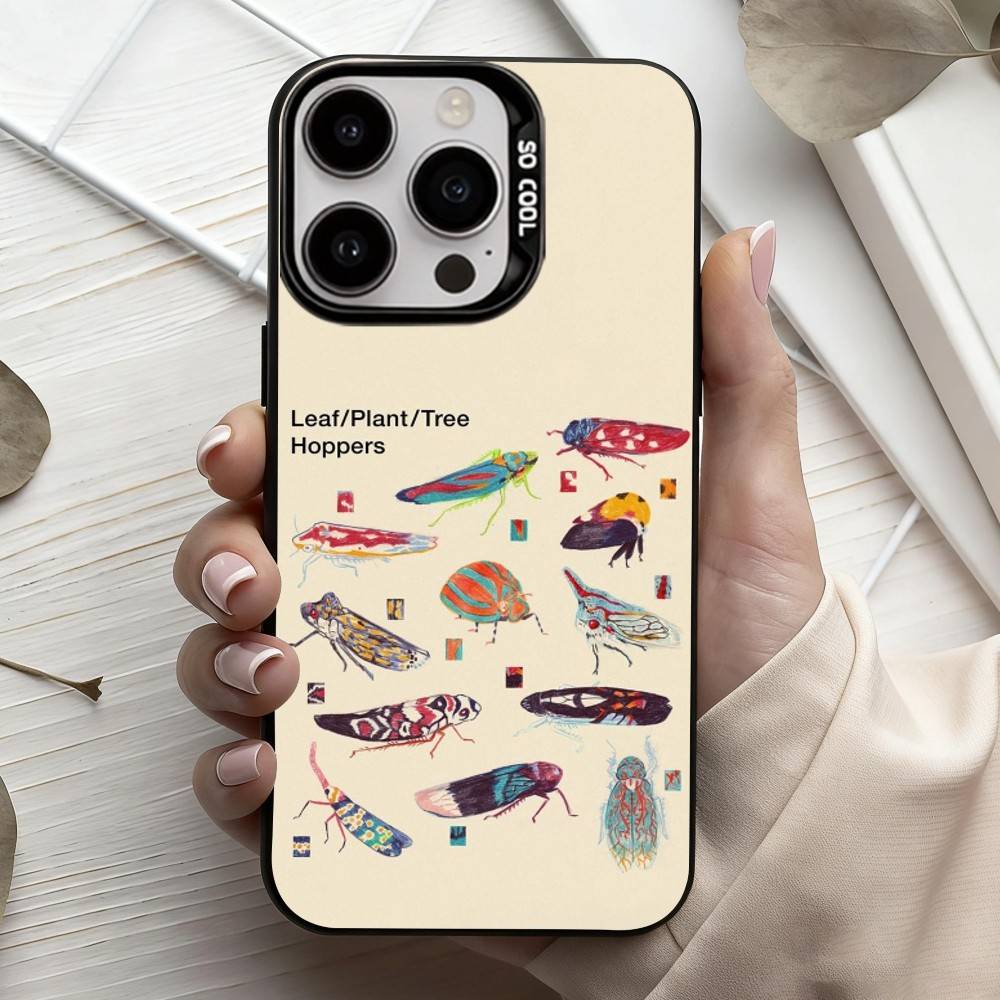 I-Насекомые И B-Жуки Чехол Для Телефона Для iPhone17,16,15,14,13,12,11 Plus,Pro Max Черный Конфетный Посеребренный Чехол