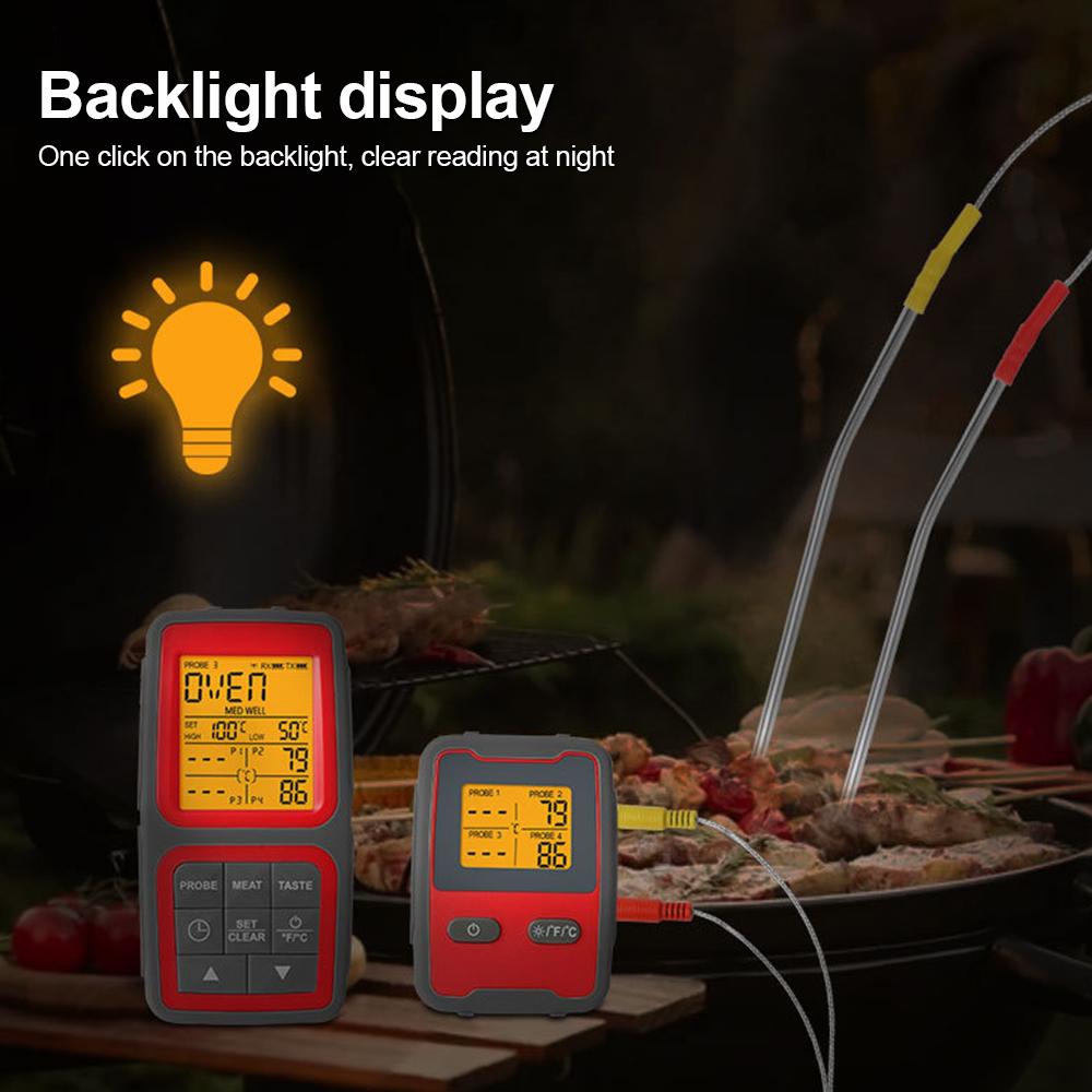 Умный термометр для мяса, цифровой беспроводной, с двумя зондами, мгновенное считывание, магнитный пищевой термометр, управление через приложение с будильником