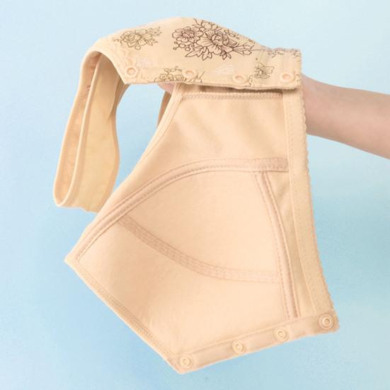 Женский спортивный бюстгальтер с ремешком на передней кнопке, беспроводной, с хорошей застежкой, с цветочным принтом, эластичный, воздухопроницаемый на плечах, противоударный, пуш-ап