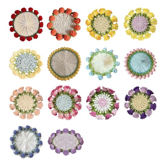 Подставка под букет роз крючком термостойкая самодельная вязаная цветочная кофейная кружка коврик для чашки кухонная столешница украшение стола