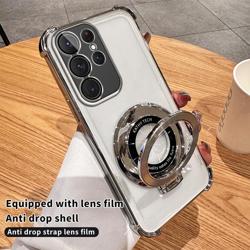 Airbag Shockproof Magnetic Stand Case for Samsung S24 S23 S22 S21 Ultra Plus S23FE A52 A14 A34 A54 A15 A55 iPhone 15 14 13 12 11 Pro Max 15 14 Plus