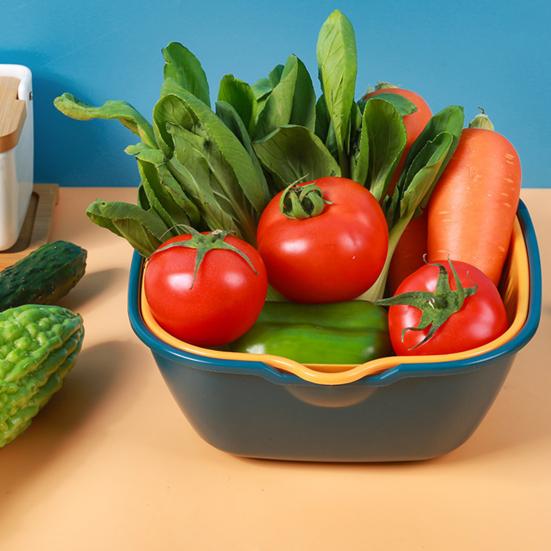 8 Pcs Kitchen Draining Bowl Hollow Out Quick Drainage with Small Ears Drain Basket Fruite