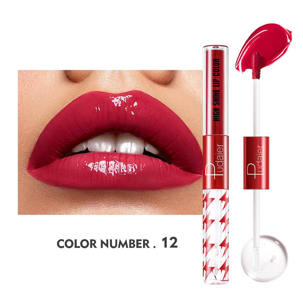 16 Color Double Head Lip Glaze Moisturizing Lip Oil Moisturizing Non Fading Lipstick Lip Honey and Lip Gloss