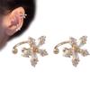 2PCS Non-Piercing Flower Ear Clip Gold Acupoin Theropie Earrings Jewelry Ear Accessories  Women