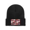 Flowers French Bulldog Knit Hat Beanie Winter Hats Warm Acrylic Street Caps Unisex Women