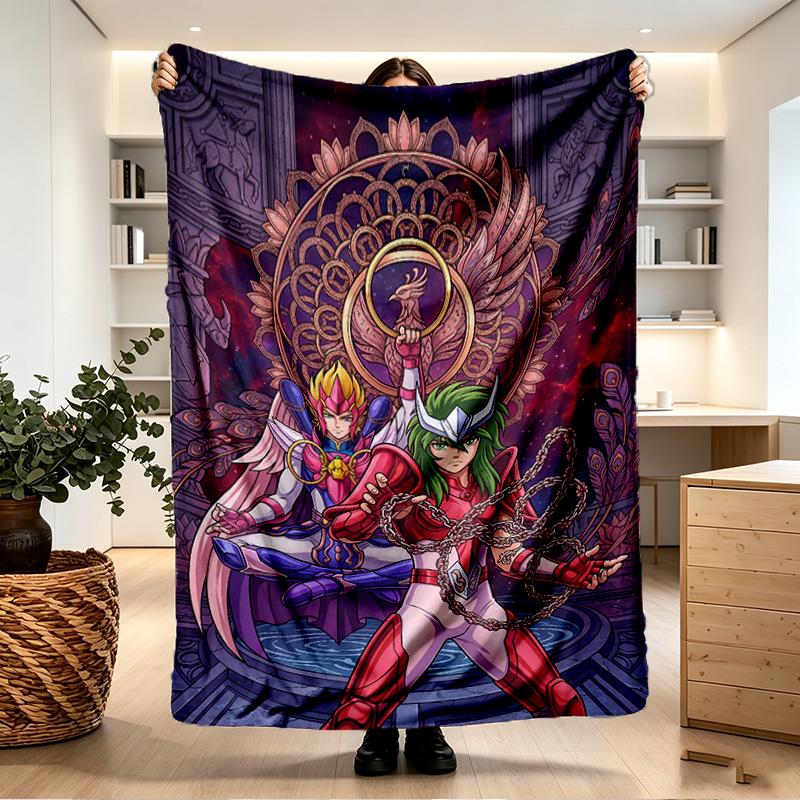 Saint Seiya Print Blanket - Soft & Comfortable, for Bedroom, Travel, Sofa, Home Decoration - Birthday Christmas Gift for Friend