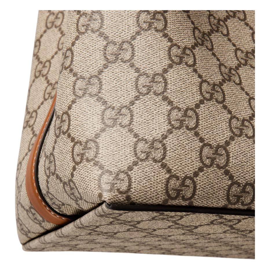 GUCCI GG Emblem GG Monogram Coated Fabric Shoulder Bag, Crossbody Bag, Handbag Small Women's Beige & Dark Brown 815103-FAD6L-9758