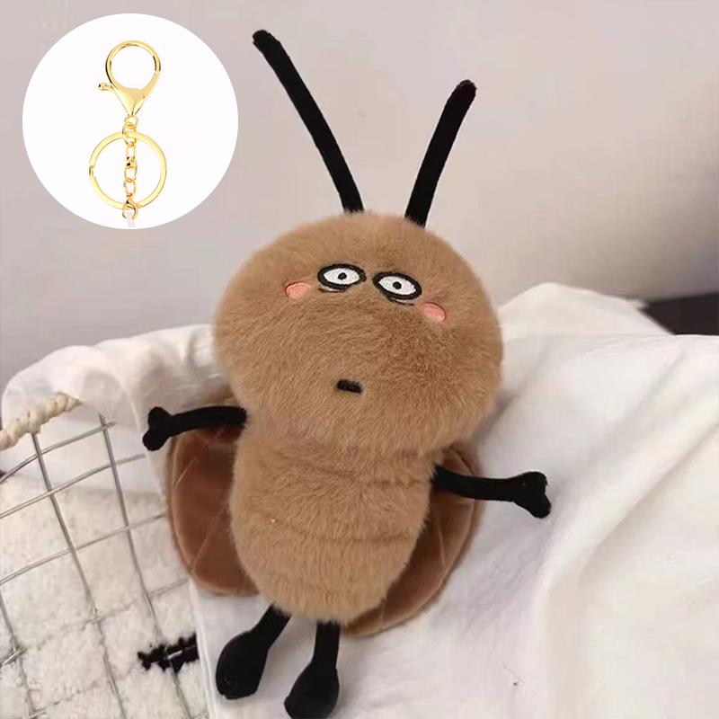 Забавный плюшевый брелок в виде таракана, мультяшный таракан, кукла, кулон, брелок для автомобиля, рюкзак, сумка, декор, подарок для ребенка
