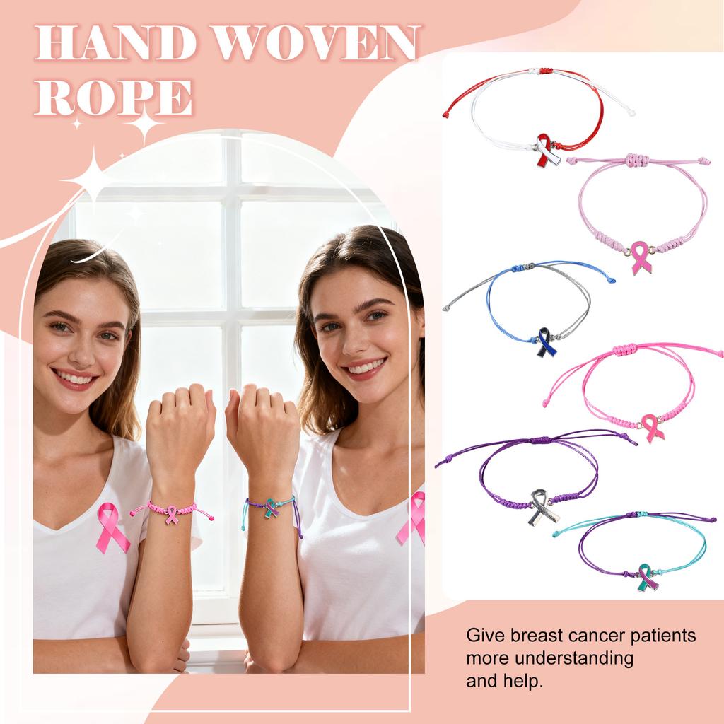 Breast Awareness Bracelets Ribbon Breast Awareness Bracelets Motivational Wristband Accessories Suitable For Women Survivors Party Gifts