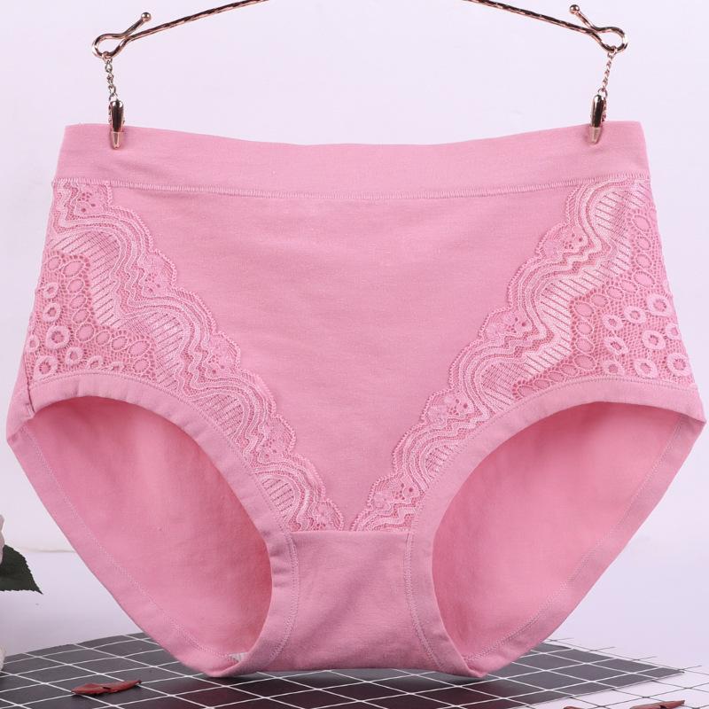 Mom Underwear for Women Panites High Waisted Pure Cotton Lace Middle-aged and Elderly Women Plus Size Triangle Panties