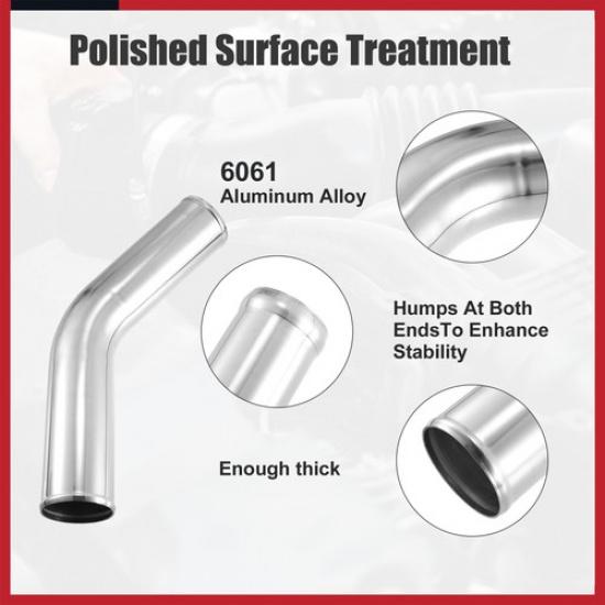 Труба интеркулера 45 градусов, трубка воздухозаборника для автомобиля, наружный диаметр 3,5 дюйма, длина 20 дюймов