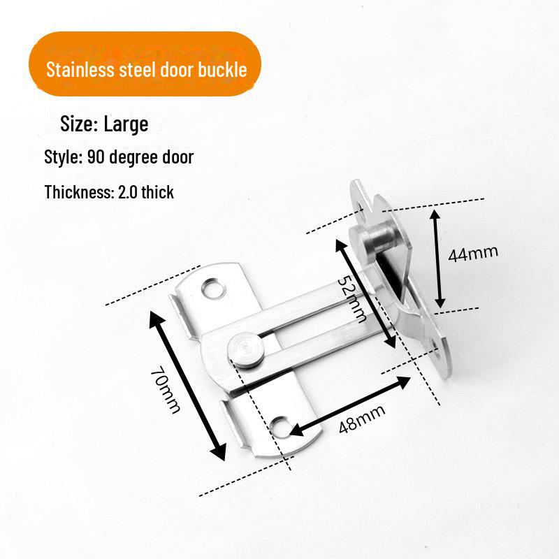 Дверная защелка из нержавеющей стали 90° для защиты от кражи клеток для домашних животных, амбаров и раздвижных дверей