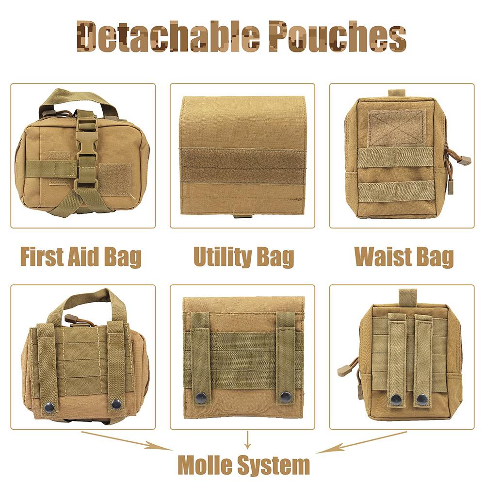 Тактическая шлейка для крупных собак с подсумками, жилет для питомца, военная шлейка с ручкой, не тянущая, для служебных собак, для прогулок, тренировок, походов