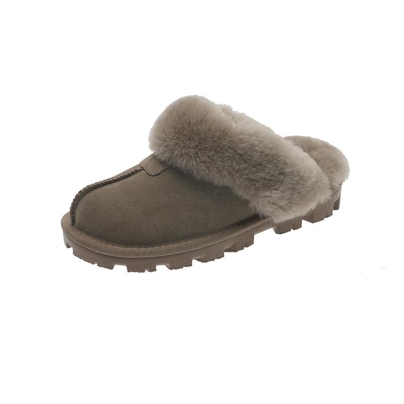 Осень и зима 2025 года Хэнань Санпо звезда тапочки из овечьей шерсти с мехом
