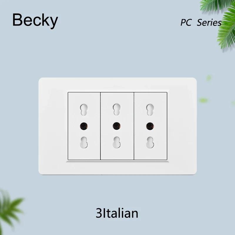Белая Итальянская Стандартная Розетка Панель ПК Розетка USB Type C Прямоугольная Настенная Розетка-Выключатель Сетевая ТВ Телефон Спутниковая Розетка CAT5 CAT6
