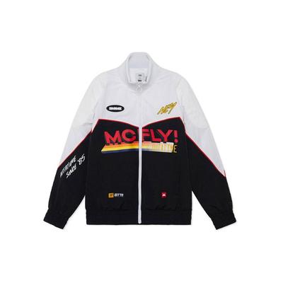 Back To The Future Collaboration 3D Letter Print Color Block Свободная спортивная куртка Мужская куртка черного цвета AJDR465-2