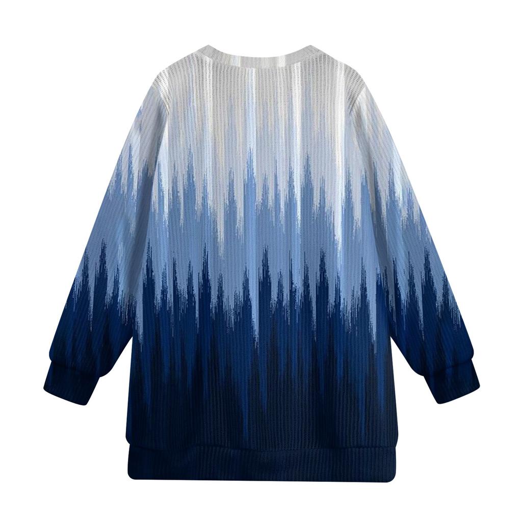 Женский модный повседневный шерстяной трикотажный пуловер с длинным рукавом и круглым вырезом