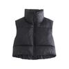 Women's Winter Crop Vest Lightweight Sleeveless Warm Outerwear Vest Padded Gilet