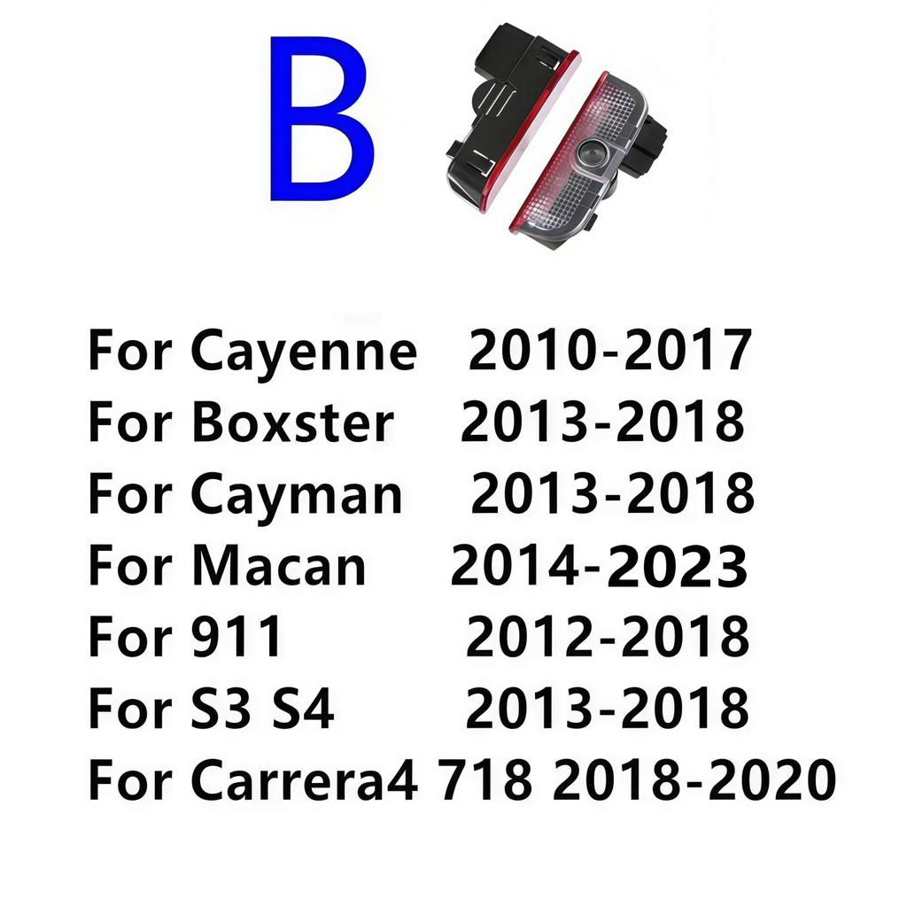 AABKV1 HD For Porsche Macan 95B Cayenne 92A MK2 957 958 Boxster 718 T 911 S4 Cayman Led Car Door Projector Welcome Light Courtesy Lamp