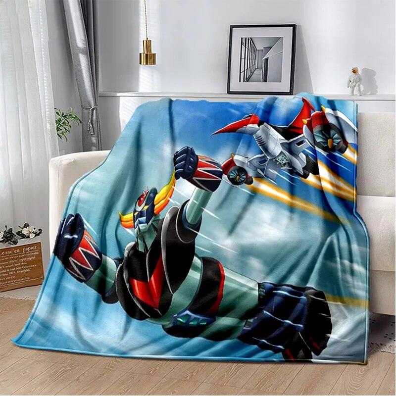 UFO Robot Grendizer Anime Cartoon Soft Plush Blanket,Flannel Blanket Throw Blanket for Living Room Bedroom Bed Sofa Picnic Kids