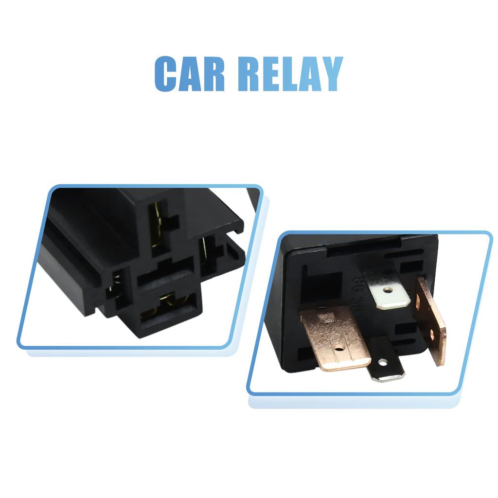 uxcell Relay Socket Car Relay JD-1912 SPST 4 Pole 80A DC12V Car Wire Bundle Socket with Plug Pack of 3