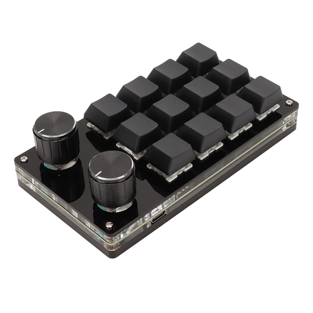 Мини-клавиатура 12 клавиш 2 ручки Синий переключатель RGB подсветка Программируемая клавиатура Plug and Play для игр
