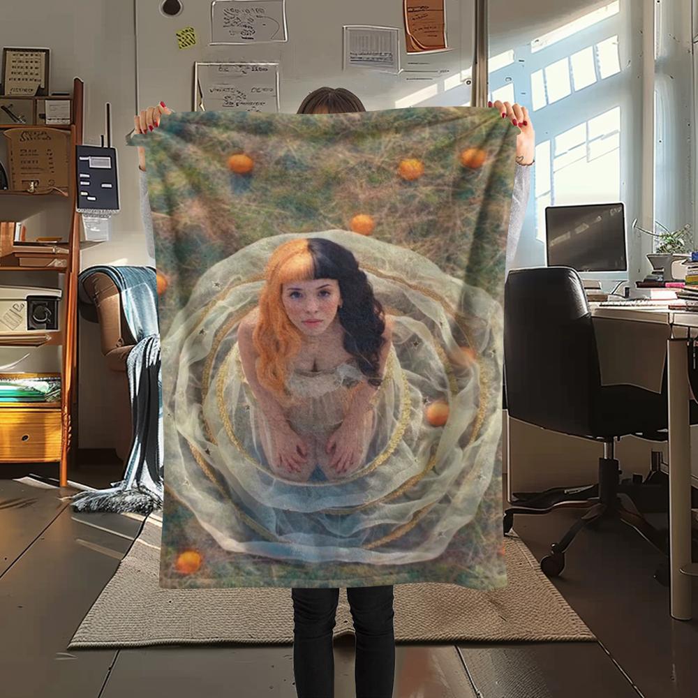1PC Melanie Martinez Print Flannel Blanket, High quality Comfortable for All Seasons, Home Decor, Warmth and Comfort, Perfect for Christmas Gifts