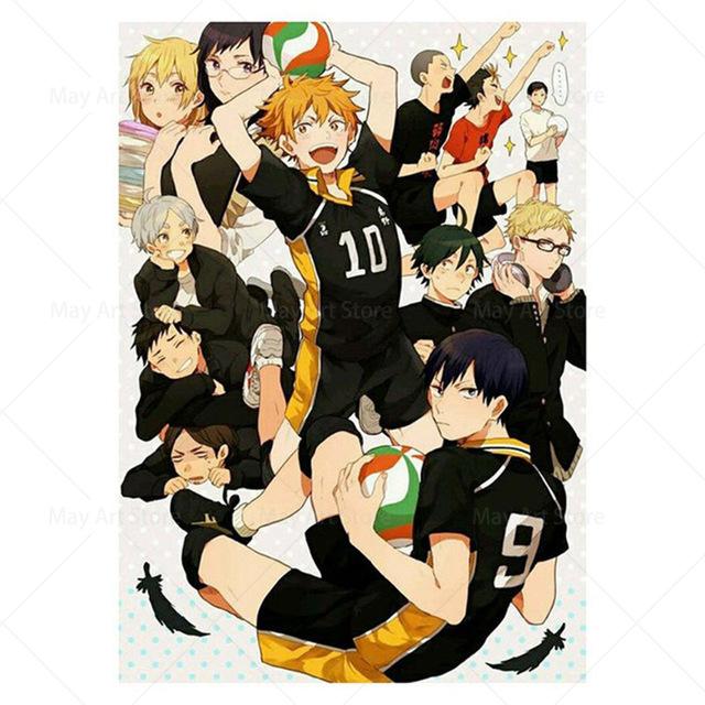 Haikyuu, японский стиль, холст, картина, волейбол, мальчик, аниме, постеры и принты, настенные художественные картинки для декора детской комнаты, Cuadros