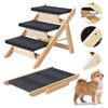 Outdoor Steps Wooden Cat Climbing Ladder Non-slip Carpeted Ramp Ladder Portable Pet Ramp Stair for Indoor Outdoor Pet Toys