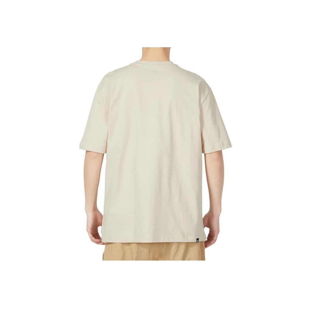 Puma Solid Crew Neck Pullover Breathable Short Sleeve T-Shirt with Print On Shoulders Men Tops Off-White 676677-88