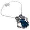 Blue Tourmaline, Opal Handmade 925 Sterling Silver Necklace 18" H1L87