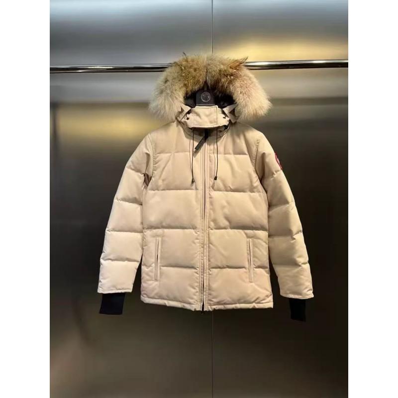 Womens Winter Down Jacket With Faux Fur Collar Hooded Puffer Coat 85-90% White Duck 700 Fill Power