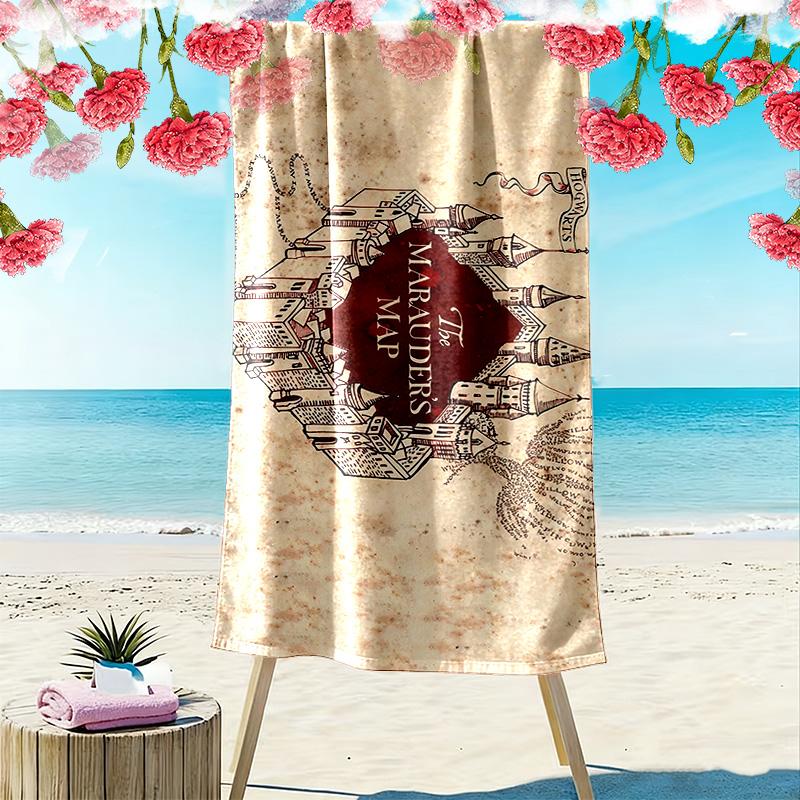 Harry Potter Print Beach Towel, Large Soft Quick Dry Towel for Beach Camping Swimming