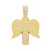 Alloy Necklace Men Trend Cross Angel Wings Pendant, Stylish Full Rhinestone Cool Hip Hop Jewelry
