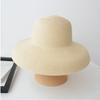Vintage Hepburn Bell-Shaped Big-Brimmed Straw Hat Muse With Elegant Temperament White Sunscreen Shade Portable Beach Hat