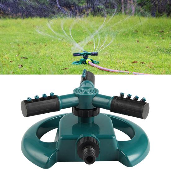 Вращающийся на 360 градусов разбрызгиватель для газона, 3-рычажный дизайн, универсальная простая установка, более широкий охват, автоматический сад