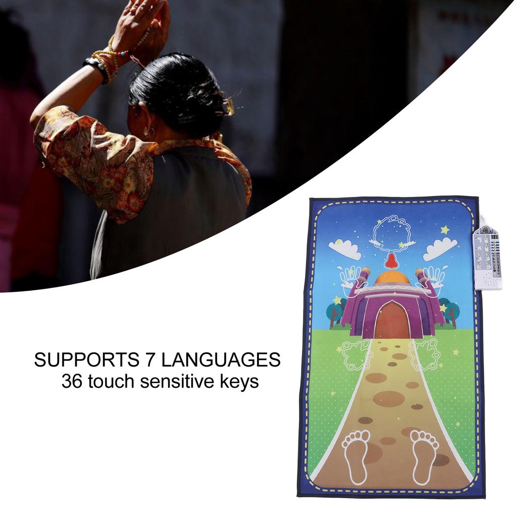 Islamic Interactive Prayer Blanket Educational 7 Languages 36 Modes Muslim Interactive Prayer Mat E