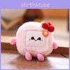 Cute Tofu Plush Keychain With Super Soft Short Plush For Bag Decor And Collectors