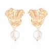 Personality Geometric Irregular Earrings Pleated Metal Stud Earrings Fashion Accessories ADM