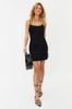 Women's Fashion Business Strap Sleeve Mini Black Straight Cut Strap Mini Woven Dress