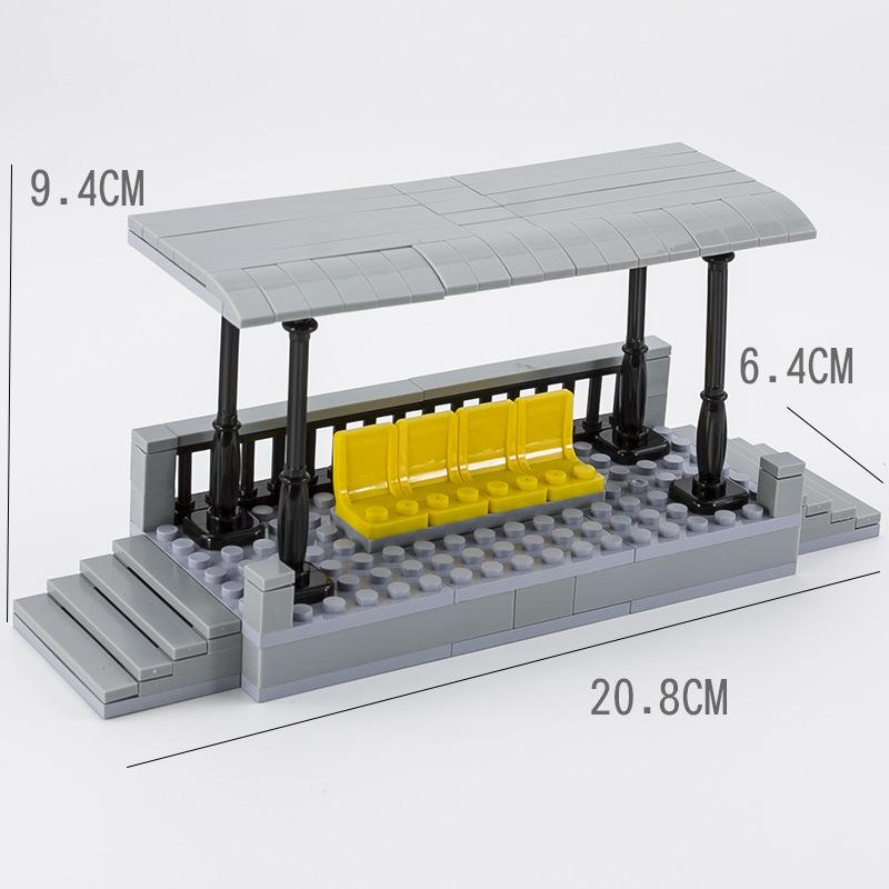 Железнодорожная платформа Железнодорожный переезд Диспетчерская вышка Мост Пещера Двойной путь Подъем и спуск Аксессуары Сборка Строительный блок