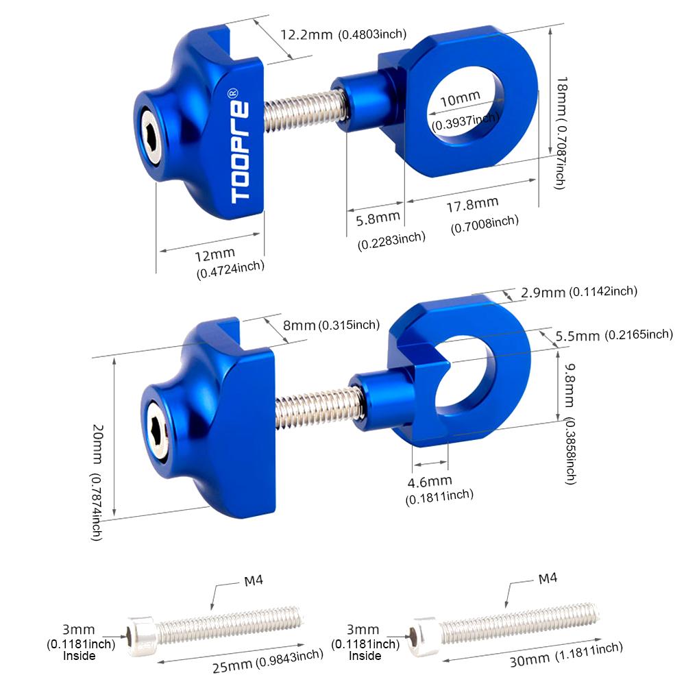 Bicycle Chain Adjuster Aluminum Alloy Bike Chain Tensioner Fastener for Single Speed Bicycle BMX Fixie Bike