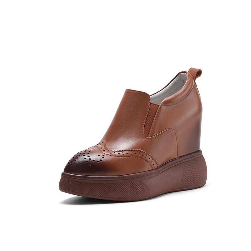 2025 весна новая внутренняя высота и тонкие туфли-одиночки британский стиль модные универсальные остроносые на толстой подошве лоферы на одной педали