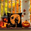 1pc Halloween Cushion Cover with Castle Web Witch Ghost Pattern Pillowcase for Festival Living Room Bedroom Decoration 45x45cm