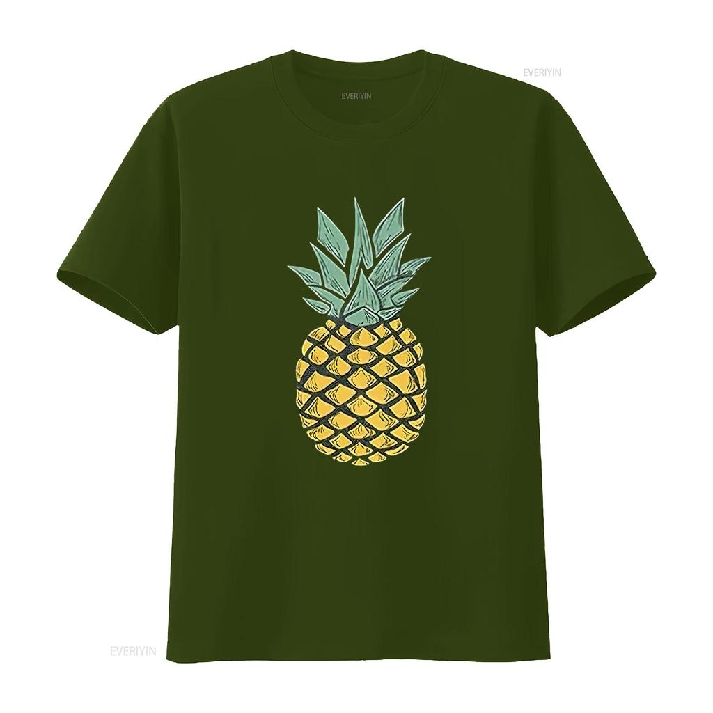 Womens Pineapple T Shirt Cute s Summer Vacation Cotton Aloha Black vintage Washed fashion Versatile Stretched Stylish homme