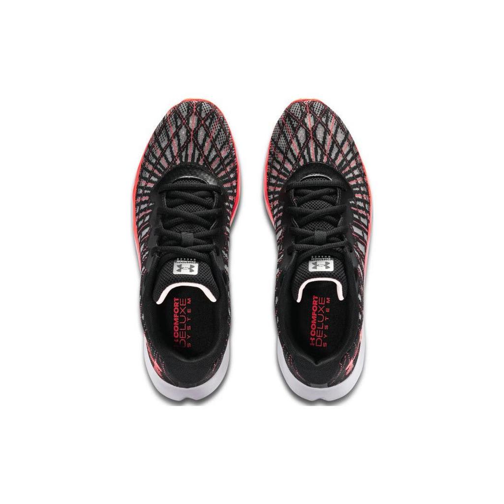 Under Armour Charged Breeze 2 Comfortable Fabric Low-Top Running Shoes Women Sneaker Black Red 3026142-002